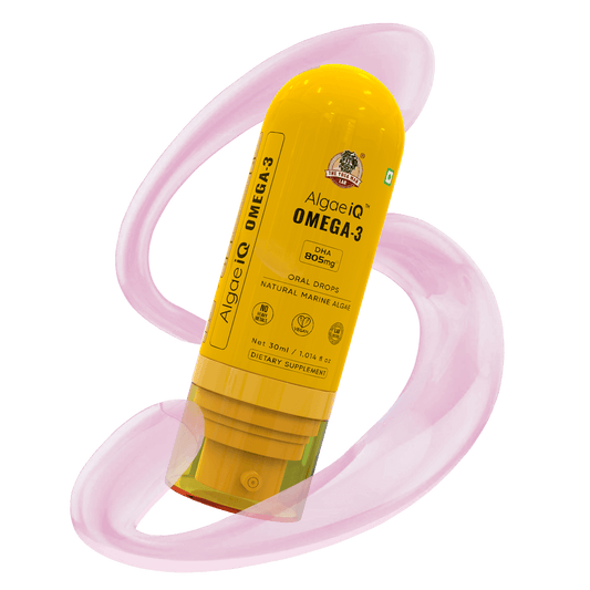 YogaManLab® AlgaeIQ Omega-3 with 800mg DHA | Plant Based, Vegan & Natural | For Improving Heart, Brain, Hair, Skin, Joint & Eye Health | Higest Absorption Formula | 30 Days Pack