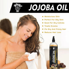 YogaManLab® Best Jojoba Oil 100% Pure & Organic Cold Pressed Oil | Promotes Hair Growth & Skin Moisturizing (200ml)
