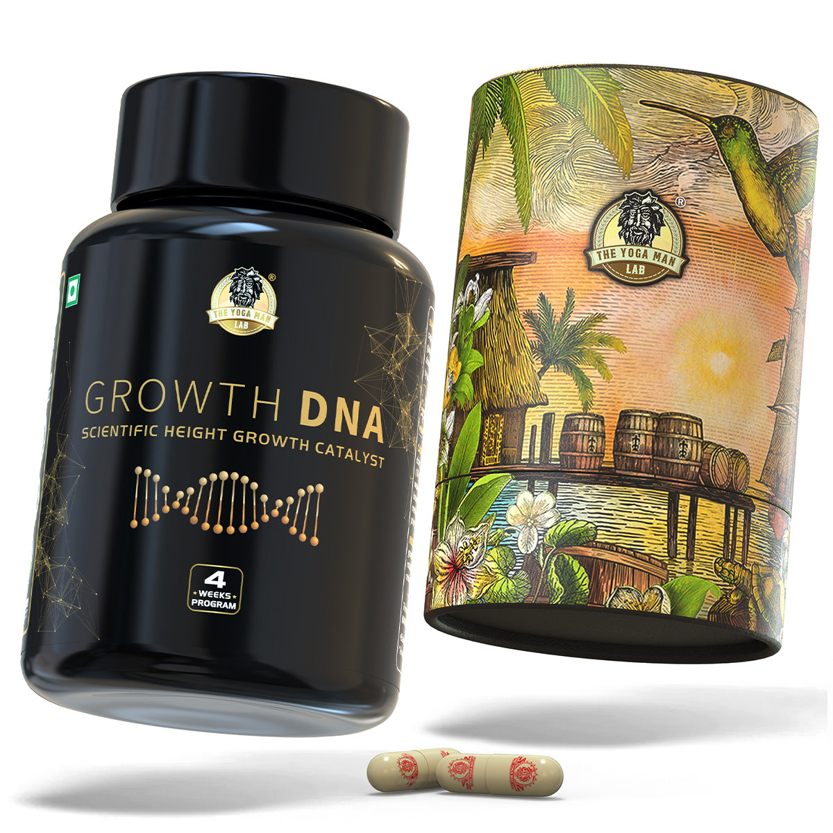 YogaManLab® Growth DNA - Ayurvedic Height Increaser Program | Growth Plate Activator | Guaranteed Results Formula | 100% Natural