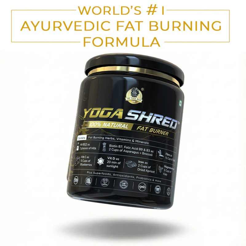 YogaManLab® YOGA SHRED - Burn Fat At-Home Ayurvedic Supplement Powder(Women) | Helps in Weight Loss & Boosting Energy | Ayurvedic & 100% Natural