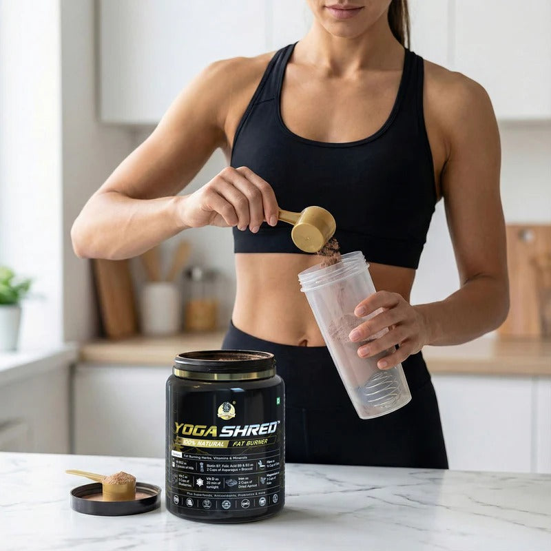 YogaManLab® YOGA SHRED - Burn Fat At-Home Ayurvedic Supplement Powder(Women) | Helps in Weight Loss & Boosting Energy | Ayurvedic & 100% Natural
