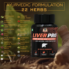 YogaManLab® Liver Pro - Fatty Liver Ayurvedic Supplement | Helps Restore Liver Health & Remove Toxins | 100% Natural & Ayurvedic | 28 Days Program
