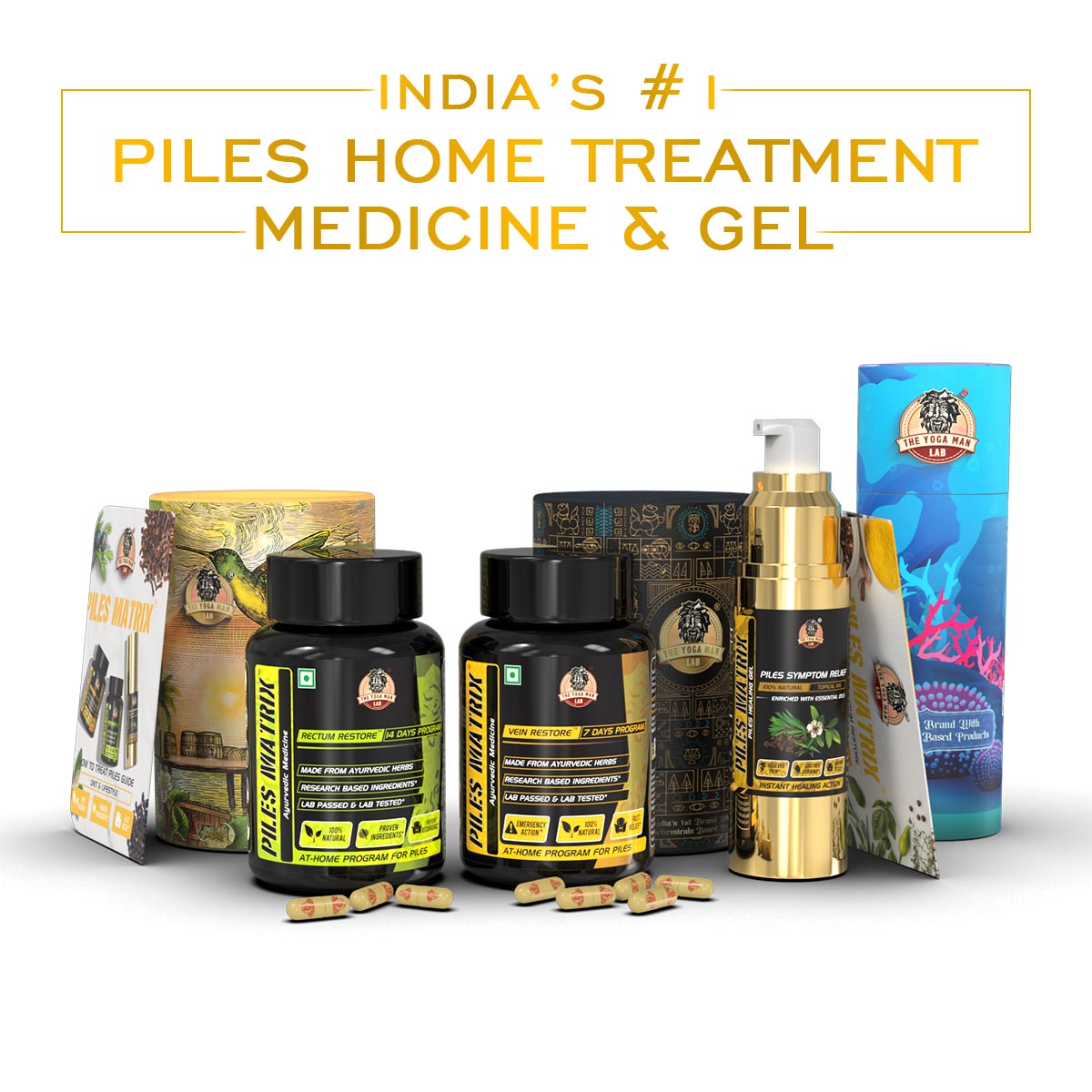 PILES MATRIX - Piles Treatment Ayurvedic Capsules & Lepam Ointment | With Free Diet & Doctor | Treats Internal Grade1-4 & External Hemorrhoids | 100% Natural