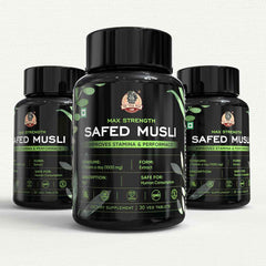 YogaManLab® Safed Musli Tablets – Improves Vitality - Lab Certified, Pesticide Free - 30 Tablets