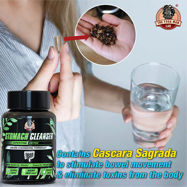 YogaManLab® STOMACH CLEANSER - Probiotic Detox & Flatter Belly Ayurvedic Supplement | 14-Days Program To Remove Constipation & Toxins | 100% Natural with Probiotics
