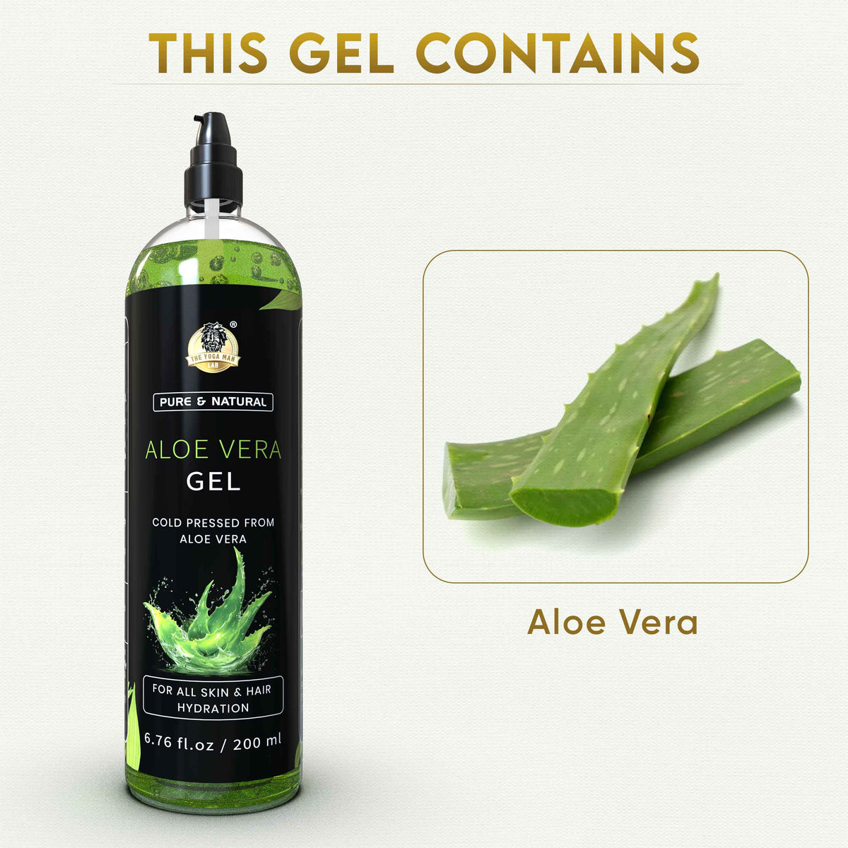 YogaManLab® Aloe Vera Gel – Skin & Hair Hydration