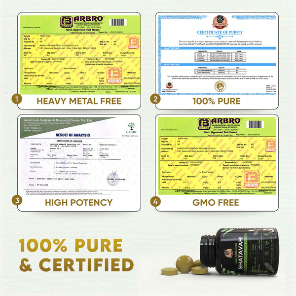 YogaManLab® Shatavari Tablets –  Immunity Booster & Natural Antioxidant  - Lab Certified, Pesticide Free - 30 Tablets