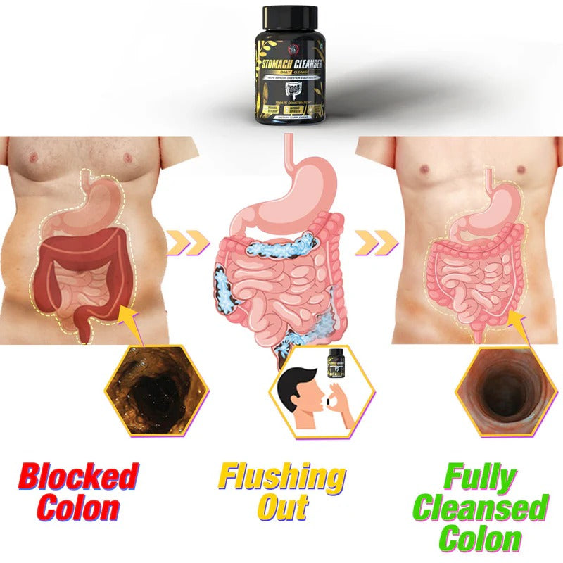 YogaManLab® STOMACH CLEANSER Daily Cleanse Ayurvedic Supplement | Probiotic Soluble Fiber For Smooth Morning Bowel Movement & Constipation Prevention | 100% Natural