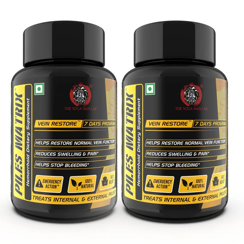 YogaManLab® PILES MATRIX Vein Restore Ayurvedic Medicine | Stops Bleeding, Relieves Pain & Itching | 100% Natural