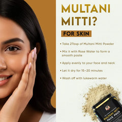 YogaManLab® Multani Mitti Glow Face Pack – For Deep Pore Cleansing, Acne Defense & Tan Removal (With Chandan, Turmeric & Orange Peel)