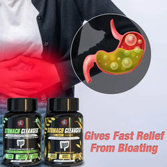 YogaManLab® STOMACH CLEANSER KIT- Intestine Detox + Daily Fiber Cleanse (2 Ayurvedic Supplements) | Probiotic Soluble Fiber Formula For Smooth Bowel Movement | 100% Natural