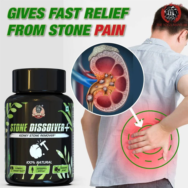 YogaManLab® STONE DISSOLVER+ - Stone Remover Ayurvedic Supplement | 100% Natural & Plant Based