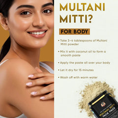 YogaManLab® Multani Mitti Glow Face Pack – For Deep Pore Cleansing, Acne Defense & Tan Removal (With Chandan, Turmeric & Orange Peel)