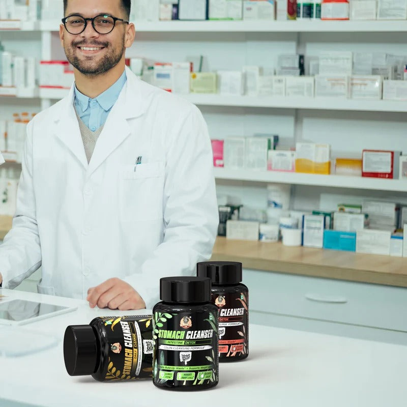 YogaManLab® STOMACH CLEANSER KIT- Extreme Purge + Intestine Detox + Daily Fiber Cleanse (3 Ayurvedic Supplements) | Probiotic Soluble Fiber Formula For Smooth Bowel Movement | 100% Natural