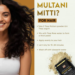 YogaManLab® Multani Mitti Glow Face Pack – For Deep Pore Cleansing, Acne Defense & Tan Removal (With Chandan, Turmeric & Orange Peel)