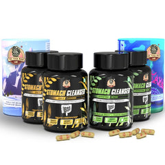 YogaManLab® STOMACH CLEANSER KIT- Intestine Detox + Daily Fiber Cleanse (2 Ayurvedic Supplements) | Probiotic Soluble Fiber Formula For Smooth Bowel Movement | 100% Natural