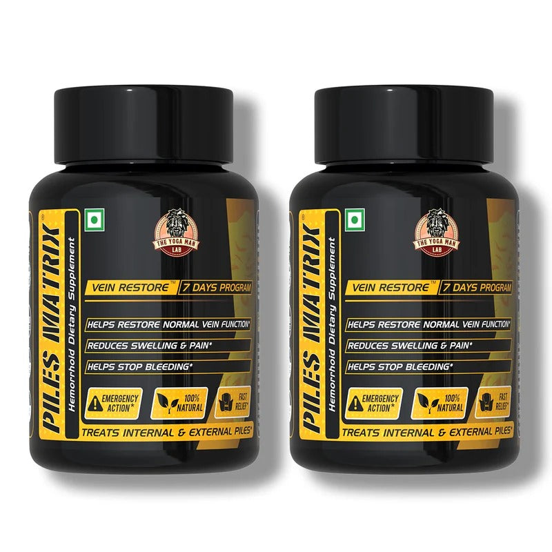 YogaManLab® PILES MATRIX Vein Restore Ayurvedic Medicine | Stops Bleeding, Relieves Pain & Itching | 100% Natural