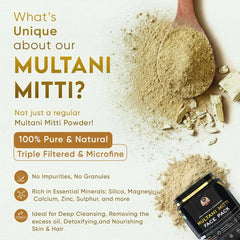 YogaManLab® Multani Mitti Glow Face Pack – For Deep Pore Cleansing, Acne Defense & Tan Removal (With Chandan, Turmeric & Orange Peel)