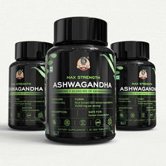 YogaManLab® Ashwagandha Tablets - 100% Lab Certified | Xtra Energy Booster & Stress Reliever - 30 Tablets