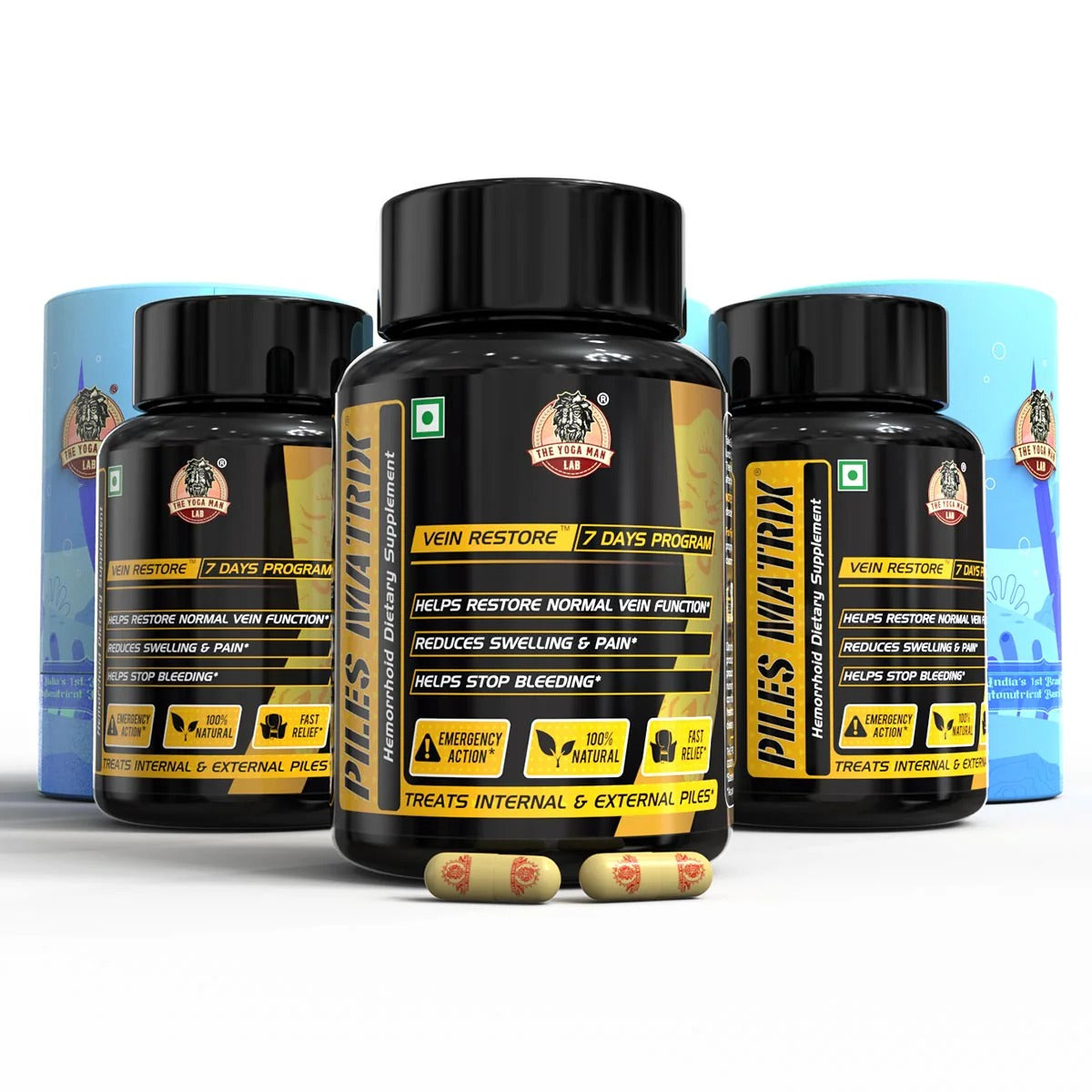 YogaManLab® PILES MATRIX Vein Restore Ayurvedic Medicine | Stops Bleeding, Relieves Pain & Itching | 100% Natural