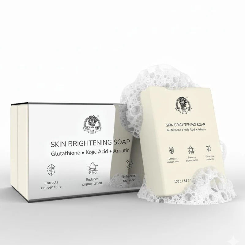 YogaManLab® Glutathione Skin Whitening Kojic Acid Soap | Makes Skin Bright & Glowing | Glutathione, Chandan, Haldi, Kesar, Sandal Wood and Saffron Soap | For Men & Women Skin