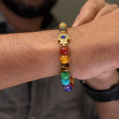 Ancient Yantra - Tiger Eye Stone Chakra Yantra - For Men