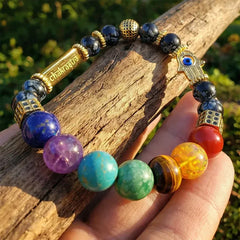 Ancient Yantra - Tiger Eye Stone Chakra Yantra - For Men