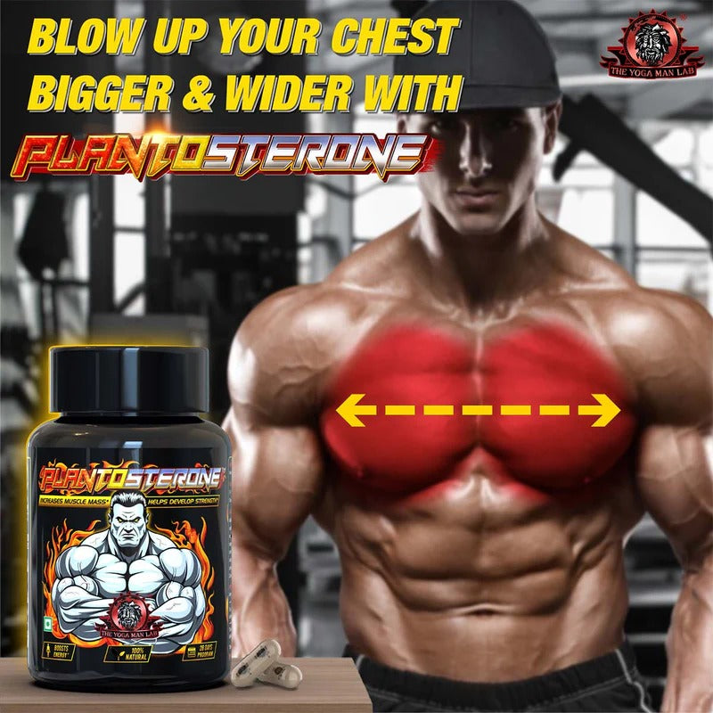 YogaManLab® PLANTOSTERONE - Ayurvedic Muscle Builder & Testosterone Booster | Helps Increase Muscle Size & Body Weight| 100% Natural