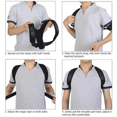 YogaManLab® Posture Corrector Belt - Back Pain, Hips Pain, Sciatica Pain - Corrects Hump Back