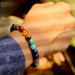 Ancient Yantra - Tiger Eye Stone Chakra Yantra - For Men