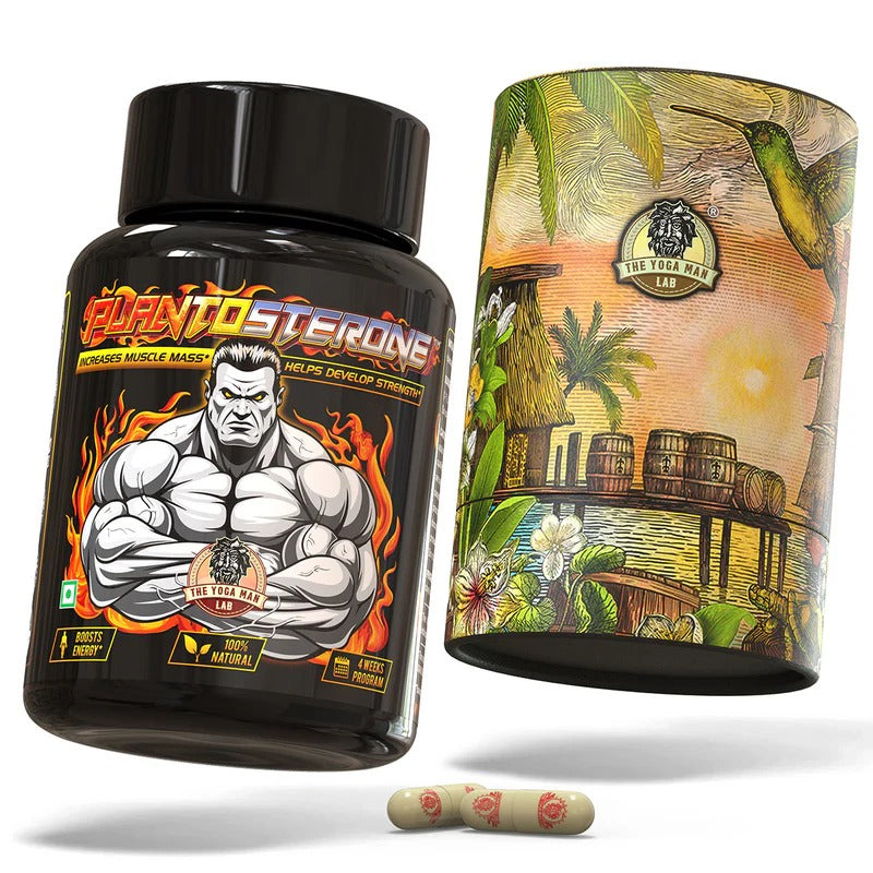 YogaManLab® PLANTOSTERONE - Ayurvedic Muscle Builder & Testosterone Booster | Helps Increase Muscle Size & Body Weight| 100% Natural