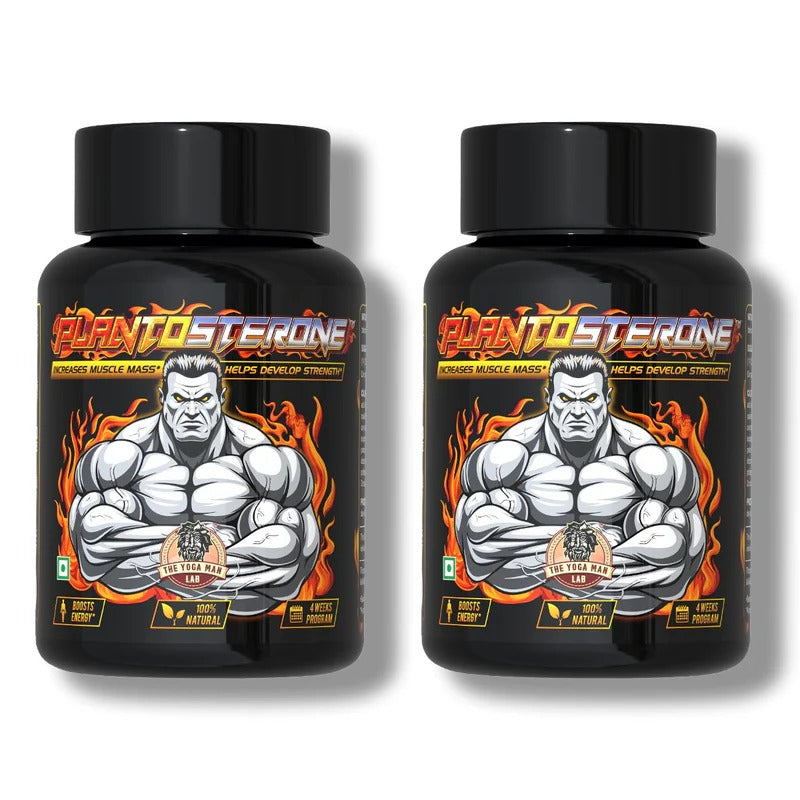 YogaManLab® PLANTOSTERONE - Ayurvedic Muscle Builder & Testosterone Booster | Helps Increase Muscle Size & Body Weight| 100% Natural
