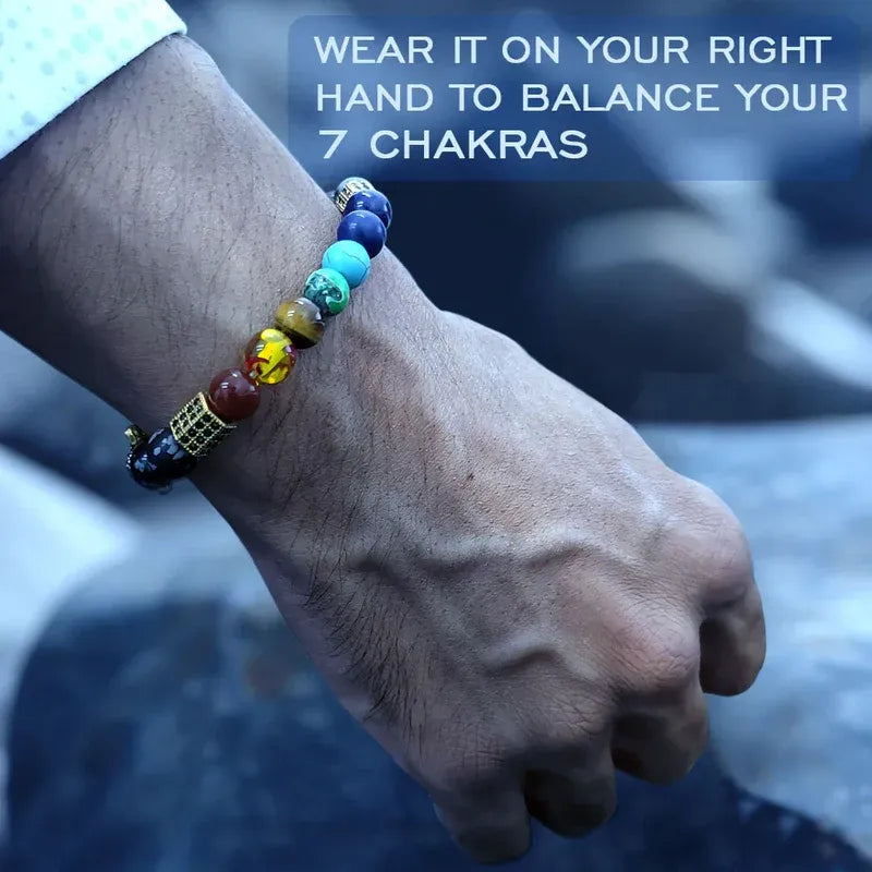 Ancient Yantra - Tiger Eye Stone Chakra Yantra - For Men