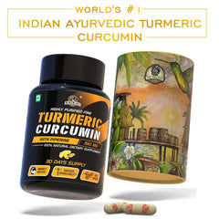 YogaManLab® Ayurvedic Turmeric Curcumin With Raw Turmeric, 95% Curcuminoids and Black Pepper | For Joint & Healthy Inflammatory Support | 100% Natural & Indian