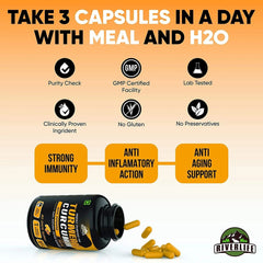 YogaManLab® Ayurvedic Turmeric Curcumin With Raw Turmeric, 95% Curcuminoids and Black Pepper | For Joint & Healthy Inflammatory Support | 100% Natural & Indian