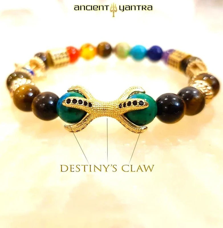 Ancient Yantra - Tiger Eye Stone Chakra Yantra - For Men