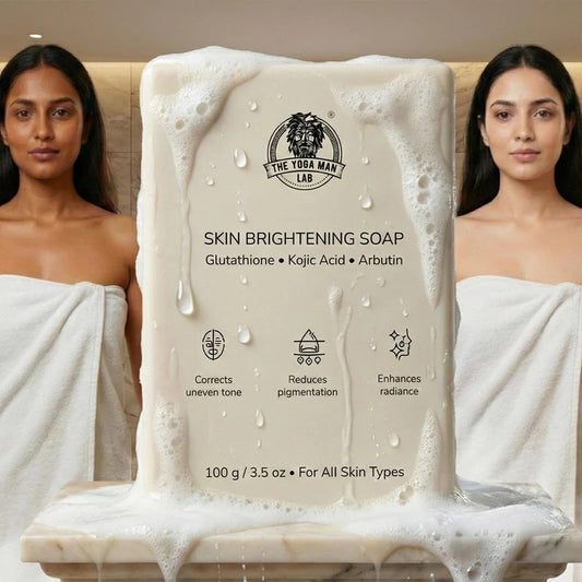 YogaManLab® Glutathione Skin Whitening Kojic Acid Soap | Makes Skin Bright & Glowing | Glutathione, Chandan, Haldi, Kesar, Sandal Wood and Saffron Soap | For Men & Women Skin