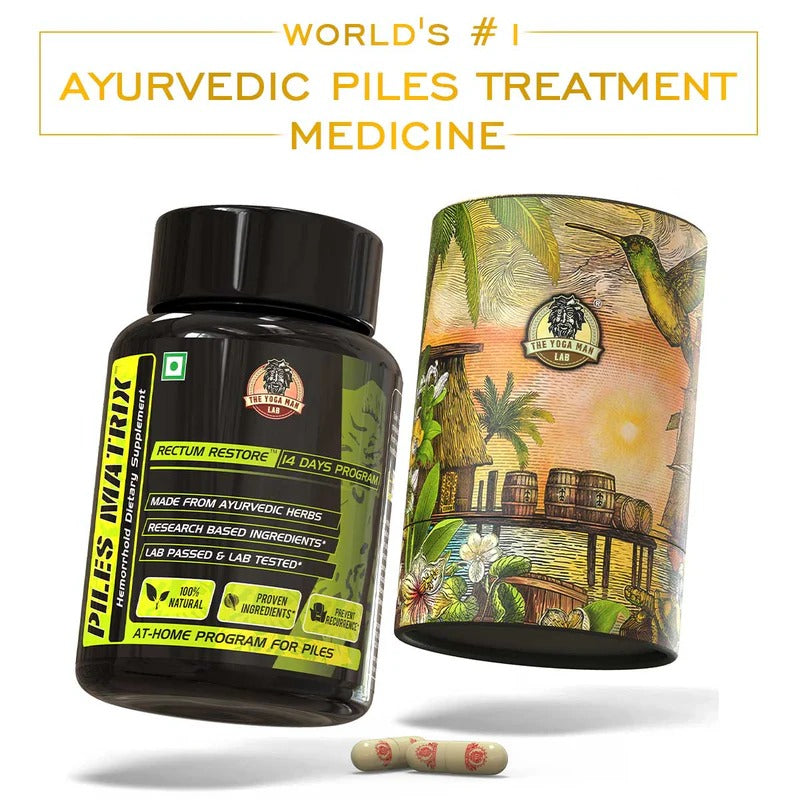 PILES MATRIX - RECTUM RESTORE Ayurvedic Supplement | Shrink Piles Lumps & Mass and Treats Constipation | 100% Natural