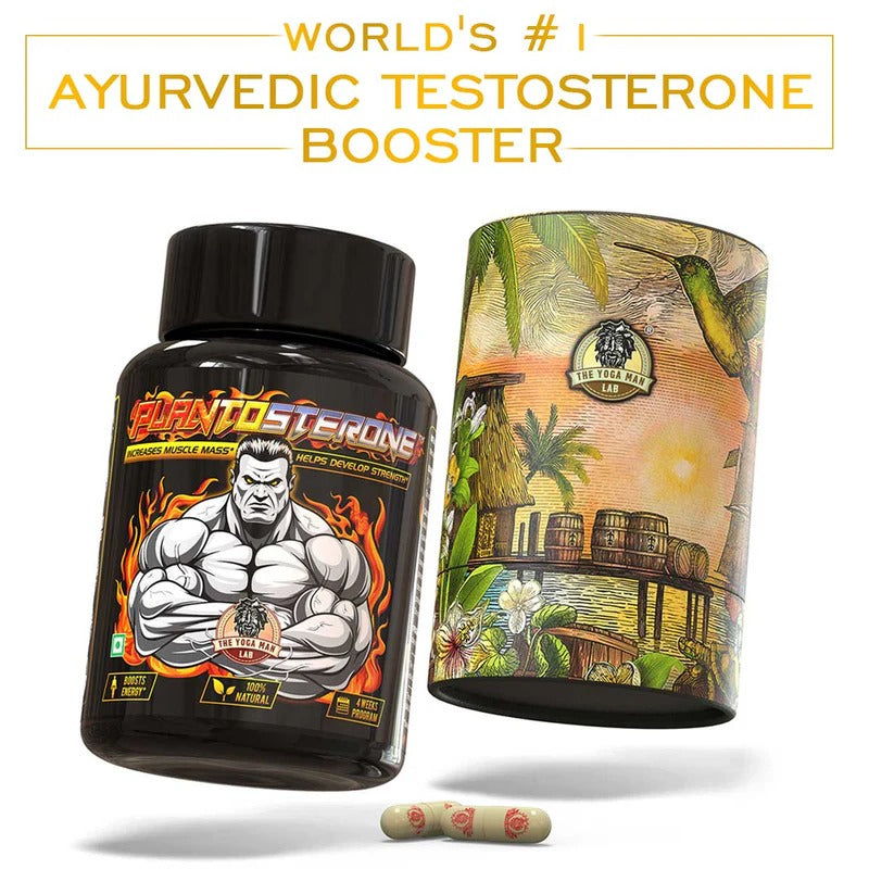 YogaManLab® PLANTOSTERONE - Ayurvedic Muscle Builder & Testosterone Booster | Helps Increase Muscle Size & Body Weight| 100% Natural