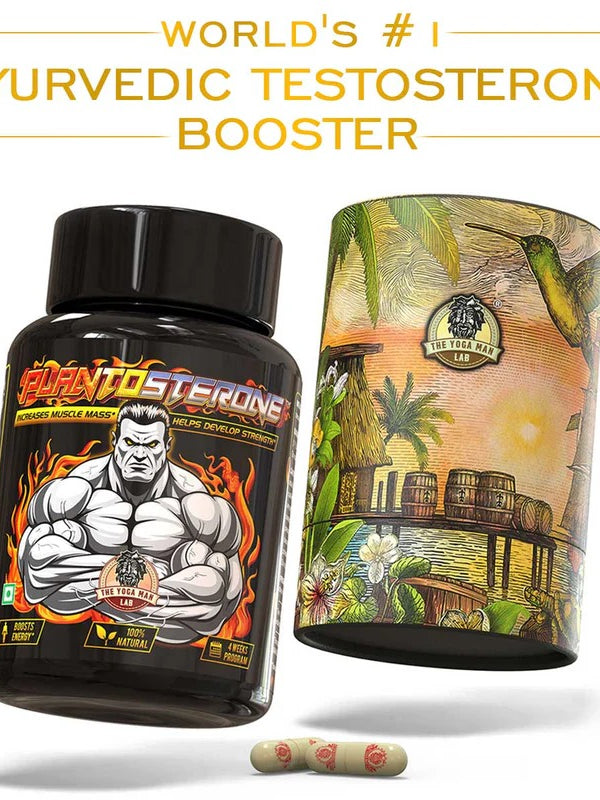 YogaManLab® PLANTOSTERONE - Ayurvedic Muscle Builder & Testosterone Booster | Helps Increase Muscle Size & Body Weight| 100% Natural