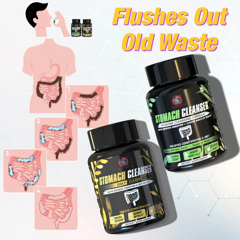 YogaManLab® STOMACH CLEANSER KIT- Intestine Detox + Daily Fiber Cleanse (2 Ayurvedic Supplements) | Probiotic Soluble Fiber Formula For Smooth Bowel Movement | 100% Natural Secondary image