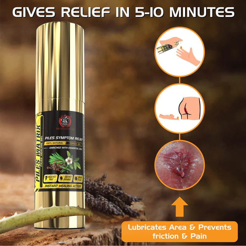 YogaManLab® PILES MATRIX - Ayurvedic Piles Healing Lepam | Relieves Itching, Inflammation & Lubricates Area | Made with 100% Natural Essential Oils
