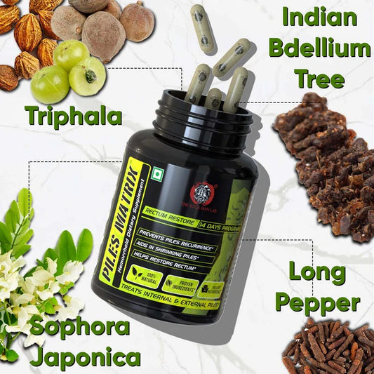PILES MATRIX - RECTUM RESTORE Ayurvedic Supplement | Shrink Piles Lumps & Mass and Treats Constipation | 100% Natural