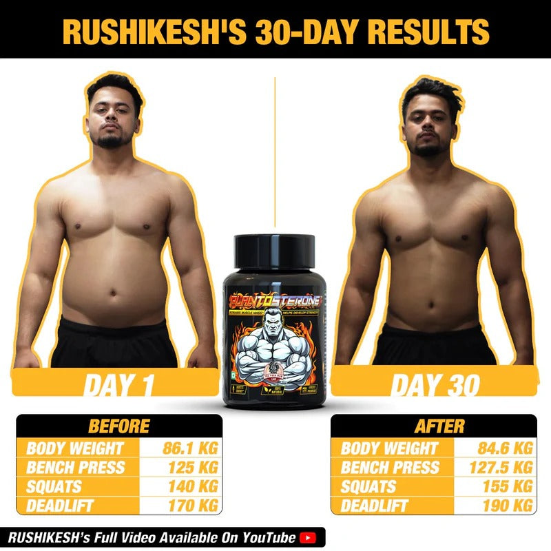 YogaManLab® PLANTOSTERONE - Ayurvedic Muscle Builder & Testosterone Booster | Helps Increase Muscle Size & Body Weight| 100% Natural Secondary image