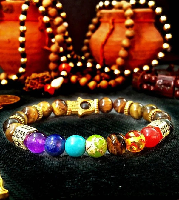 Ancient Yantra - Tiger Eye Stone Chakra Yantra - For Men
