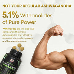 YogaManLab® Ashwagandha Tablets - 100% Lab Certified | Xtra Energy Booster & Stress Reliever - 30 Tablets