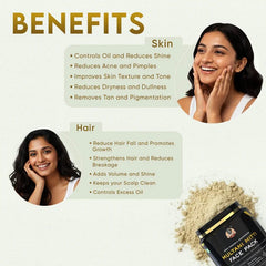 YogaManLab® Multani Mitti Glow Face Pack – For Deep Pore Cleansing, Acne Defense & Tan Removal (With Chandan, Turmeric & Orange Peel)