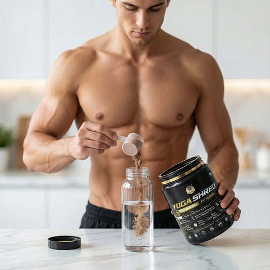 YogaManLab® YOGA SHRED - Burn Fat At-Home Ayurvedic Supplement Powder(Men) | Helps in Weight Loss & Boosting Energy | Ayurvedic & 100% Natural