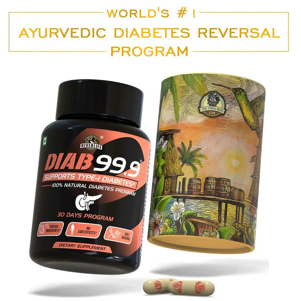 YogaManLab® DIAB 99.9 Type-1 Sugar Ayurvedic Supplement | For Natural Pancreatic Secretion & Side-Effect Prevention | 100% Natural