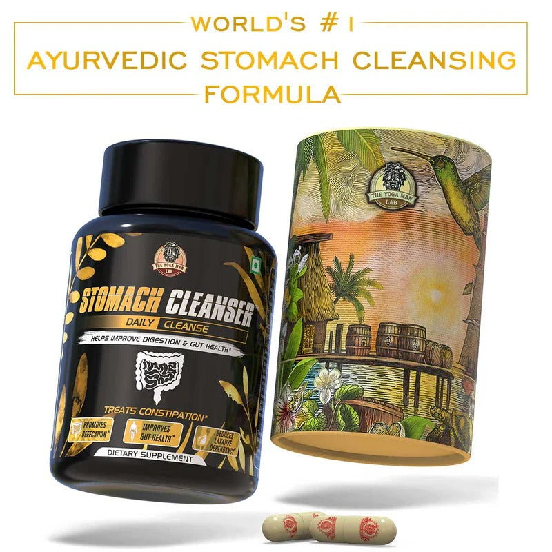 YogaManLab® STOMACH CLEANSER Daily Cleanse Ayurvedic Supplement | Probiotic Soluble Fiber For Smooth Morning Bowel Movement & Constipation Prevention | 100% Natural Secondary image
